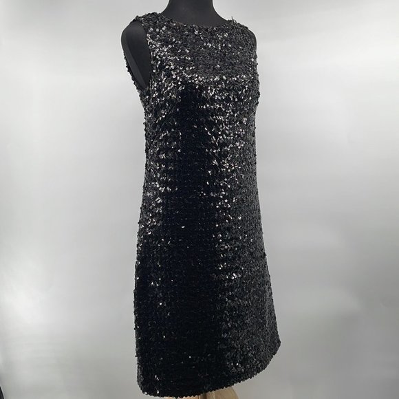 Marchesa Notte LBD Little Black Dress Sequins Mini Dress Party Standout Sz 2 - Picture 12 of 16